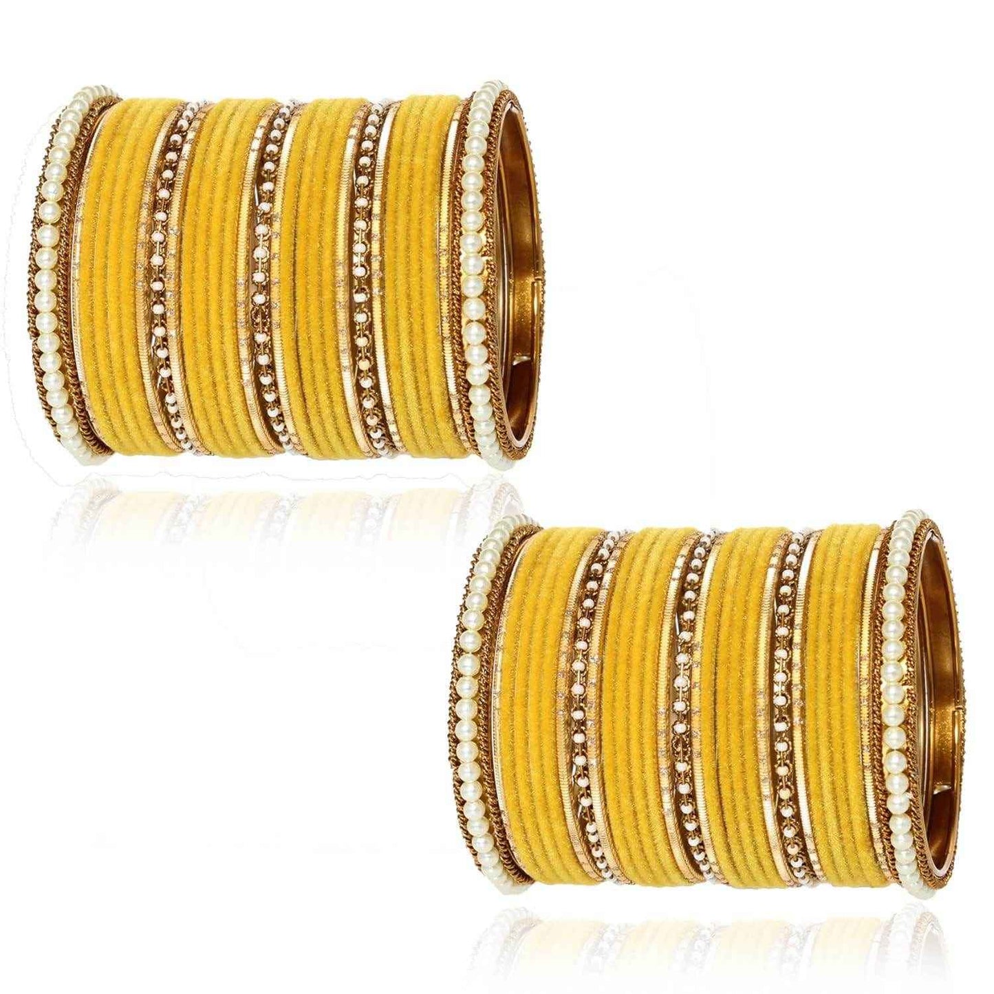 T4 Jewels Glossy Finish Beads Studded Latest Fashion Jewellery Stylish Bangles Set - 104NO