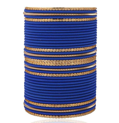 T4 Jewels Beautiful Matte Textured Red/Blue/Yellow/Green/Pink/Orange Colour Metal Bangles Set - 87NO