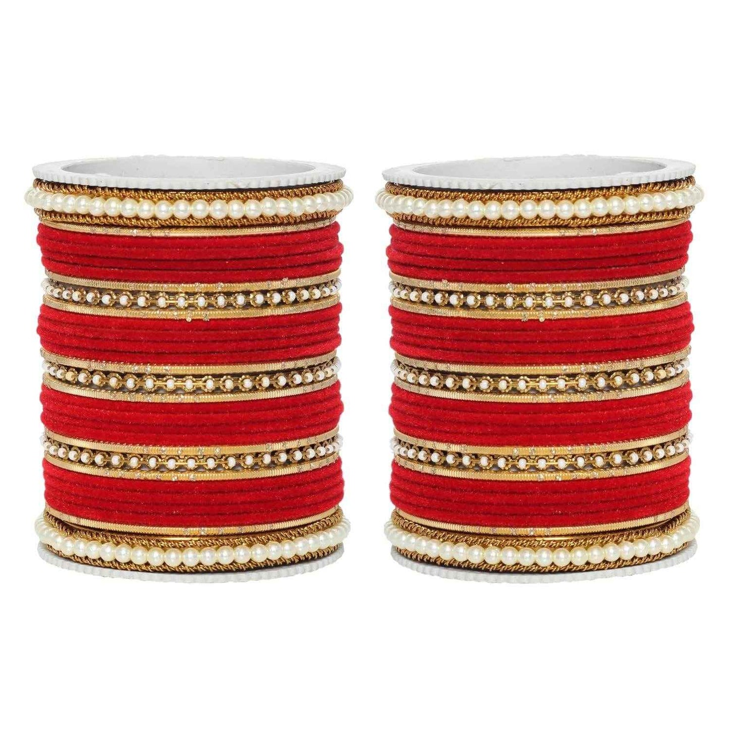 T4 Jewels Glossy Finish Beads Studded Latest Fashion Jewellery Stylish Bangles Set - 104NO