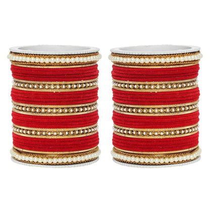 T4 Jewels Glossy Finish Beads Studded Latest Fashion Jewellery Stylish Bangles Set - 104NO