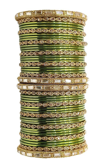 T4 Jewels 18k Gold Plated Drop Design Beautiful Stylish Fashion Jewellery Glass Bangles Set - 78NO T4 Jewels