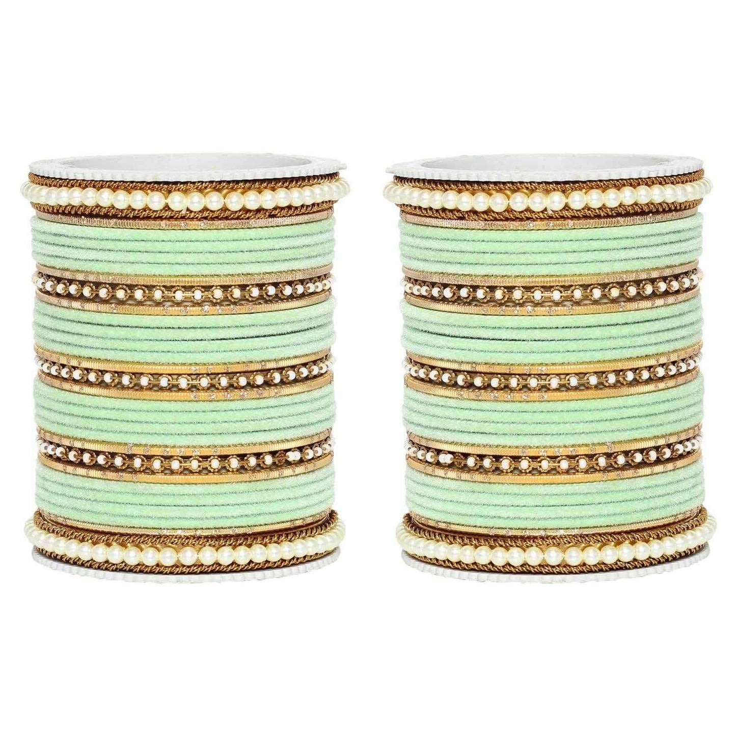 T4 Jewels Glossy Finish Beads Studded Latest Fashion Jewellery Stylish Bangles Set - 104NO