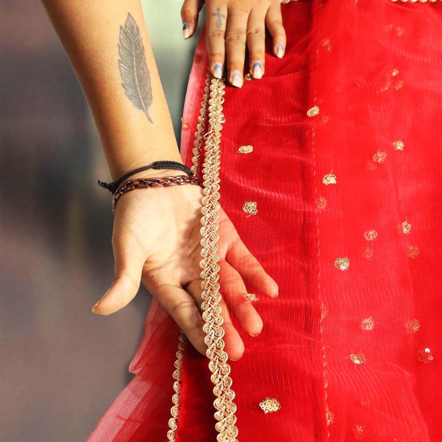 Customized Name Bridal Net Dupatta, Chunni for Wedding Day, Marriage, Special Occasion - 2.5 Meter T4 Jewels