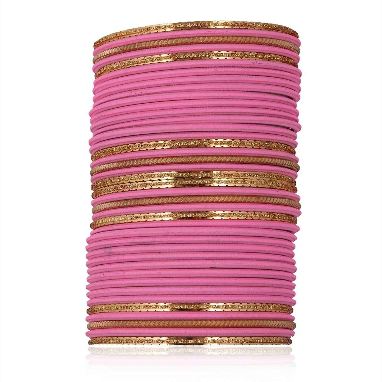 T4 Jewels Beautiful Matte Textured Red/Blue/Yellow/Green/Pink/Orange Colour Metal Bangles Set - 87NO