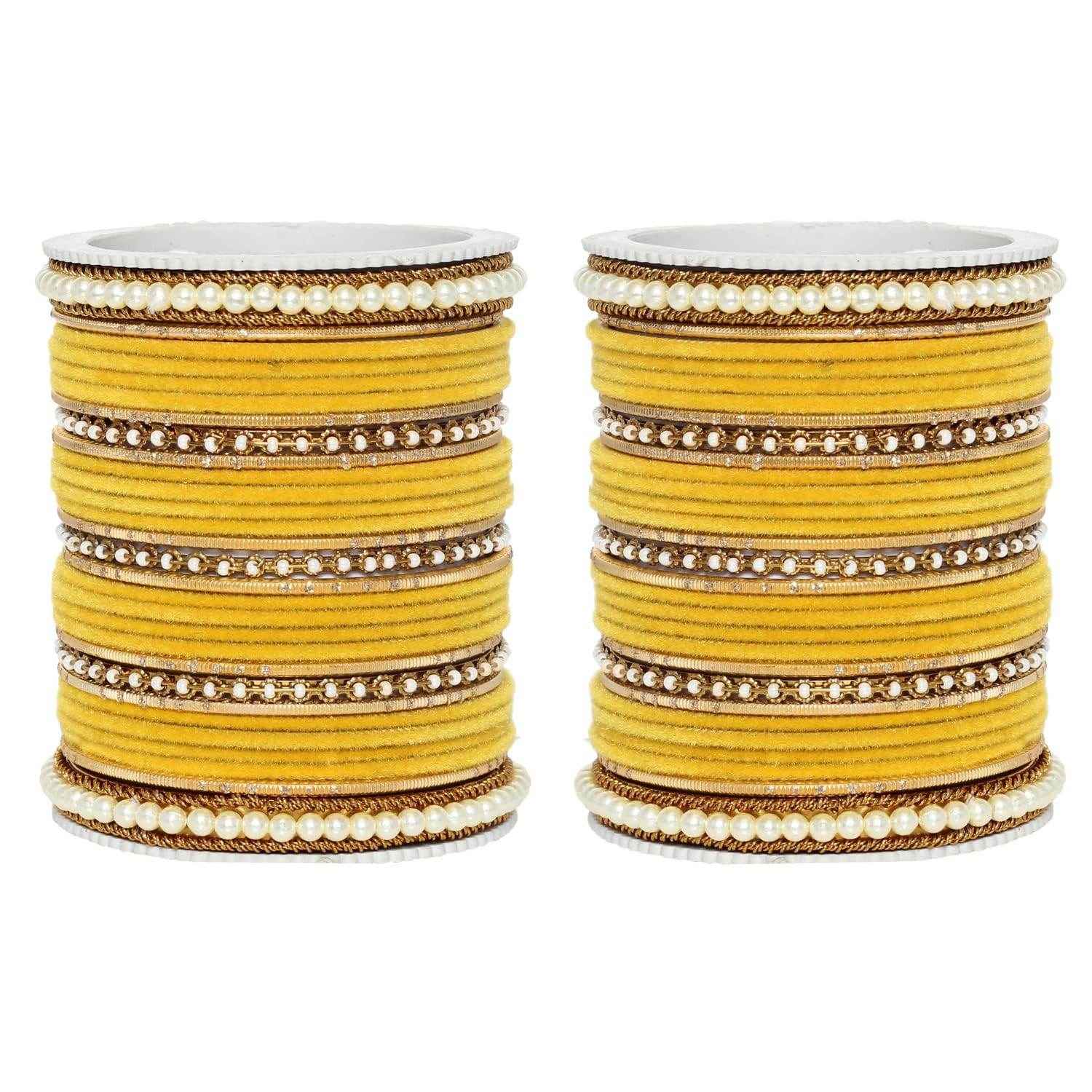 T4 Jewels Glossy Finish Beads Studded Latest Fashion Jewellery Stylish Bangles Set - 104NO