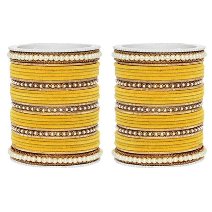 T4 Jewels Glossy Finish Beads Studded Latest Fashion Jewellery Stylish Bangles Set - 104NO