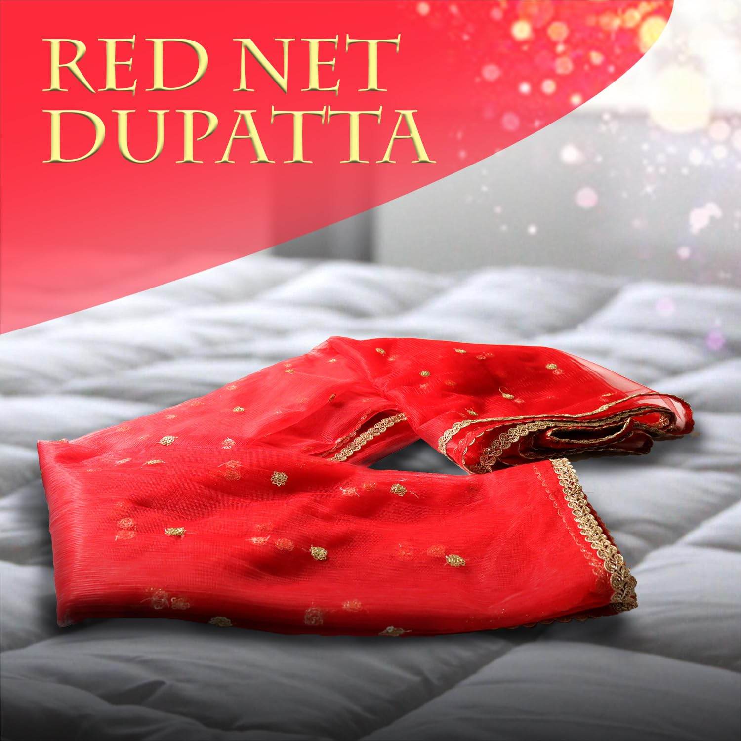 Customized Name Bridal Net Dupatta, Chunni for Wedding Day, Marriage, Special Occasion - 2.5 Meter T4 Jewels