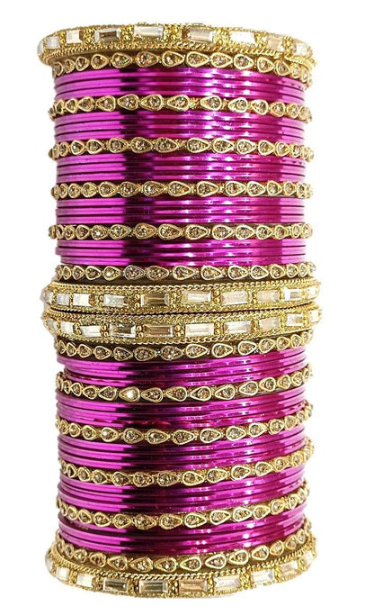 T4 Jewels 18k Gold Plated Drop Design Beautiful Stylish Fashion Jewellery Glass Bangles Set - 78NO T4 Jewels