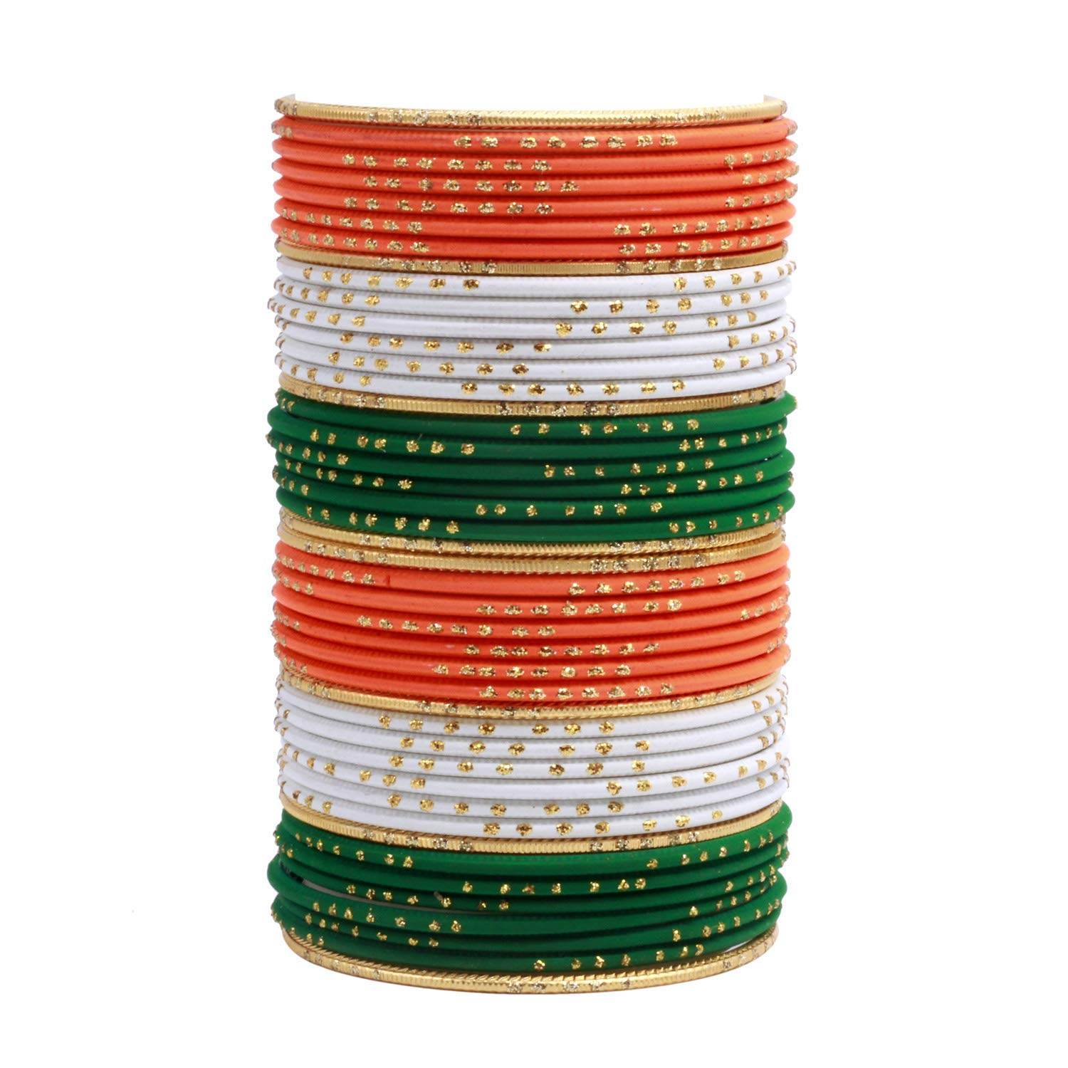 T4 Jewels Tricolor Bangles With Golden Shiny Bangles T4 Jewels