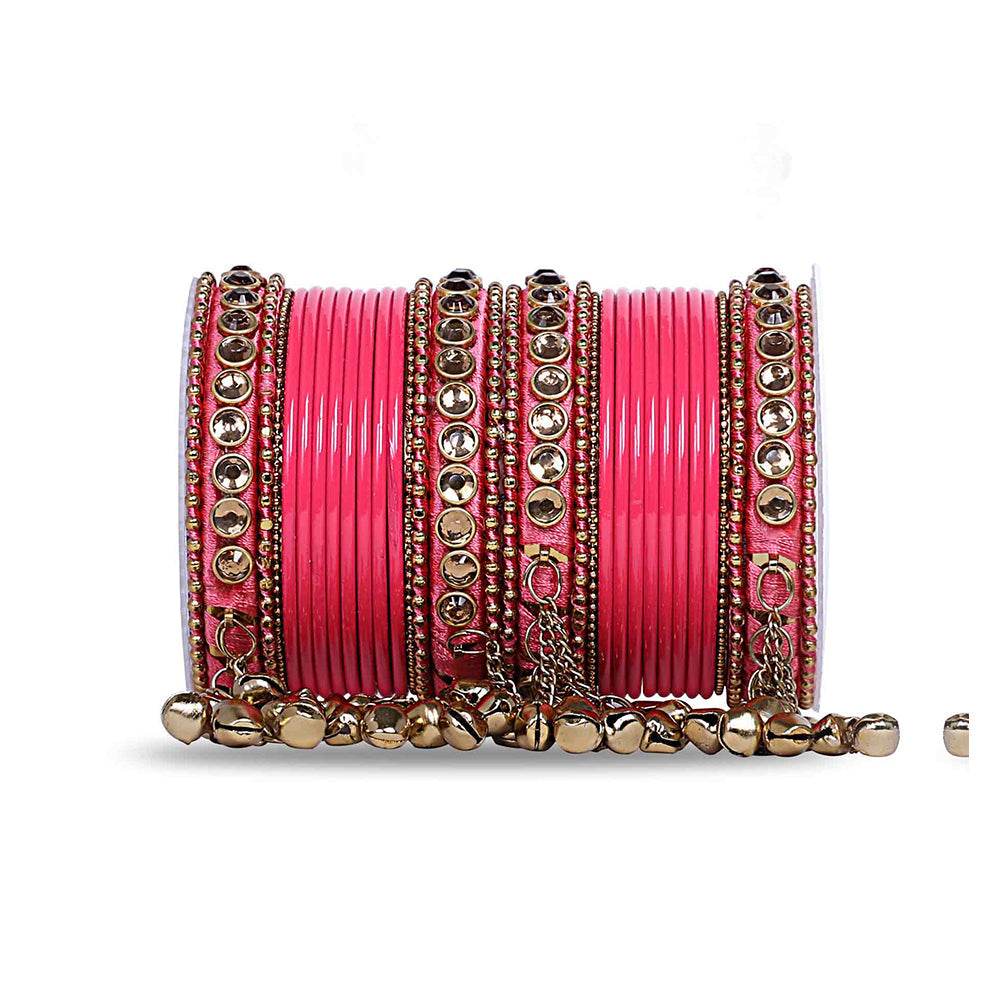 Traditional Ghungroo Bells Bangle With Silk Thread And Stone - T4 Jewels