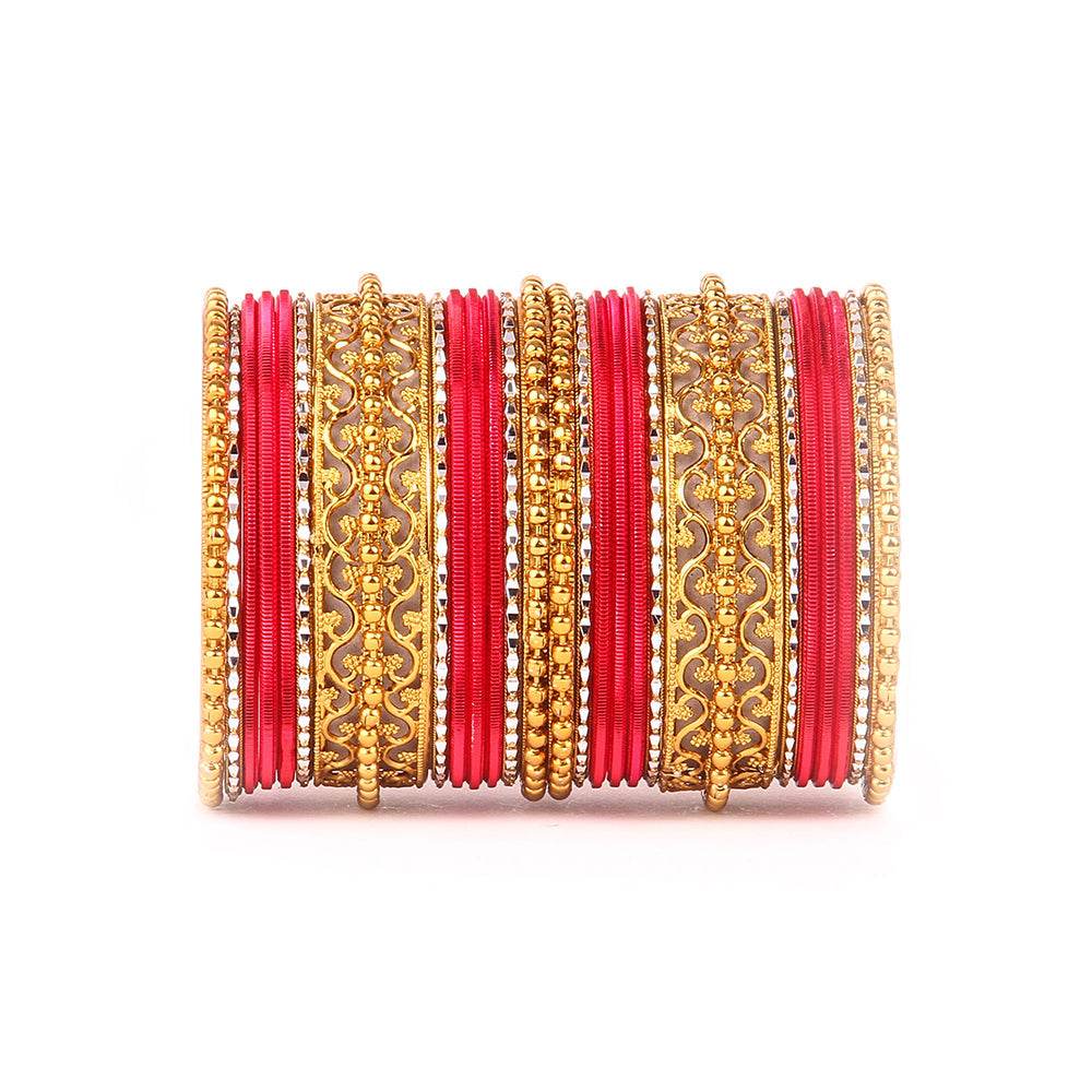 Low Cost Shinning Bangle Set Red T4 Jewels