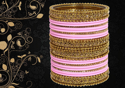 T4 Jewels Metal With Zircon Gemstone Studded Glossy Finished Traditional Bangle set T4 Jewels