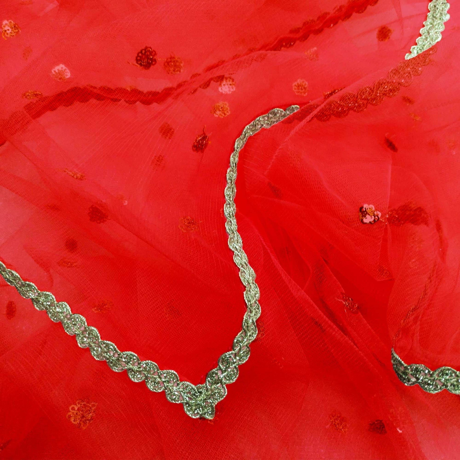 T4 Jewels Indian Women Designer Embroidered Net Dupatta for Bridal Name Entry Dupatta | Dulhan Chunari | Traditional Outfits - 2.25Meter (Pack of 1) (Dupatta only) T4 Jewels