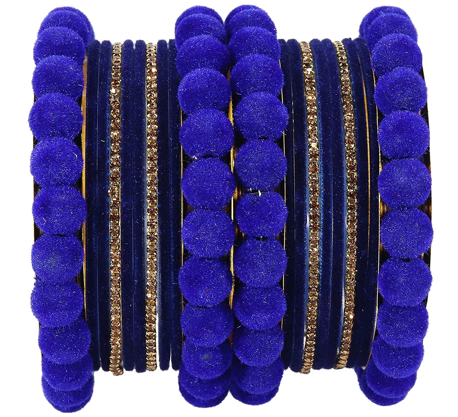 T4 Jewels Metal With Zircon Gemstone Studded Glossy Finished Traditional Bangle set T4 Jewels