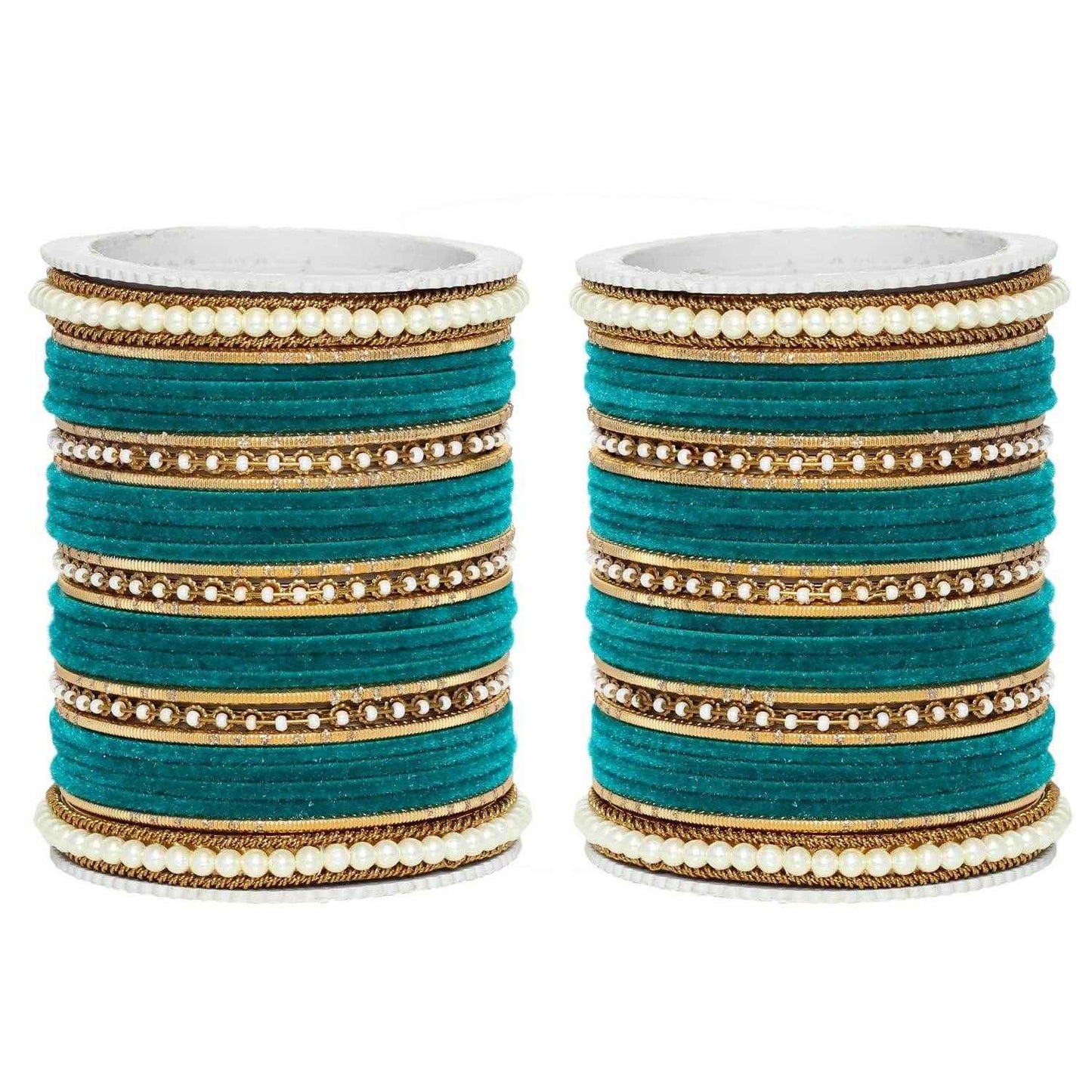T4 Jewels Glossy Finish Beads Studded Latest Fashion Jewellery Stylish Bangles Set - 104NO