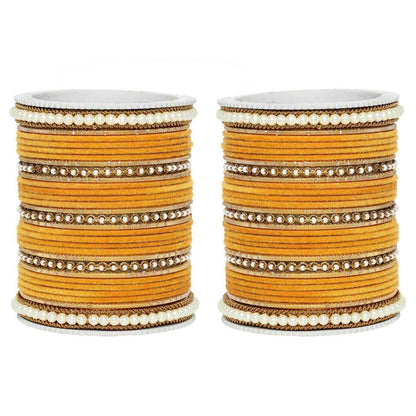 T4 Jewels Glossy Finish Beads Studded Latest Fashion Jewellery Stylish Bangles Set - 104NO
