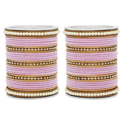 T4 Jewels Glossy Finish Beads Studded Latest Fashion Jewellery Stylish Bangles Set - 104NO