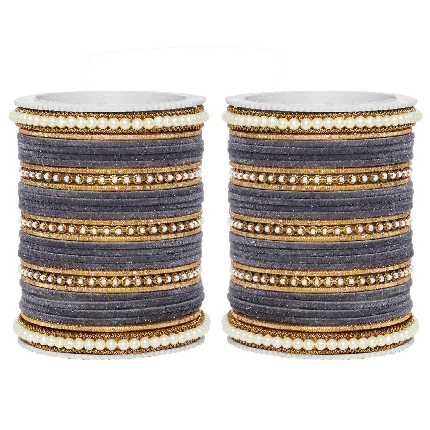 T4 Jewels Glossy Finish Beads Studded Latest Fashion Jewellery Stylish Bangles Set - 104NO