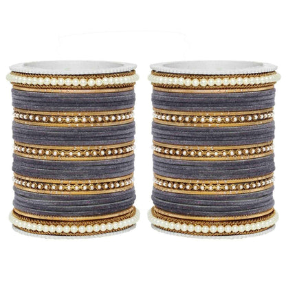 T4 Jewels Glossy Finish Beads Studded Latest Fashion Jewellery Stylish Bangles Set - 104NO