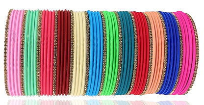 T4 Jewels Stylish Multi colour Metal Bangles set| Fancy Multicolour Bangles for women | Metal Chudi Set For Women | Women's Bangles T4 Jewels