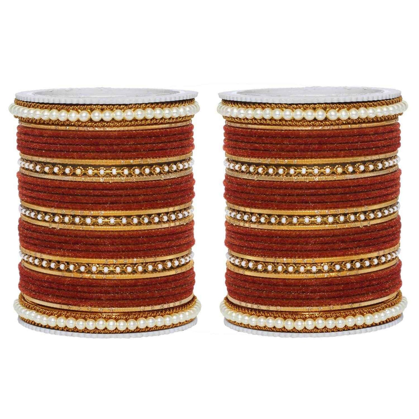 T4 Jewels Glossy Finish Beads Studded Latest Fashion Jewellery Stylish Bangles Set - 104NO