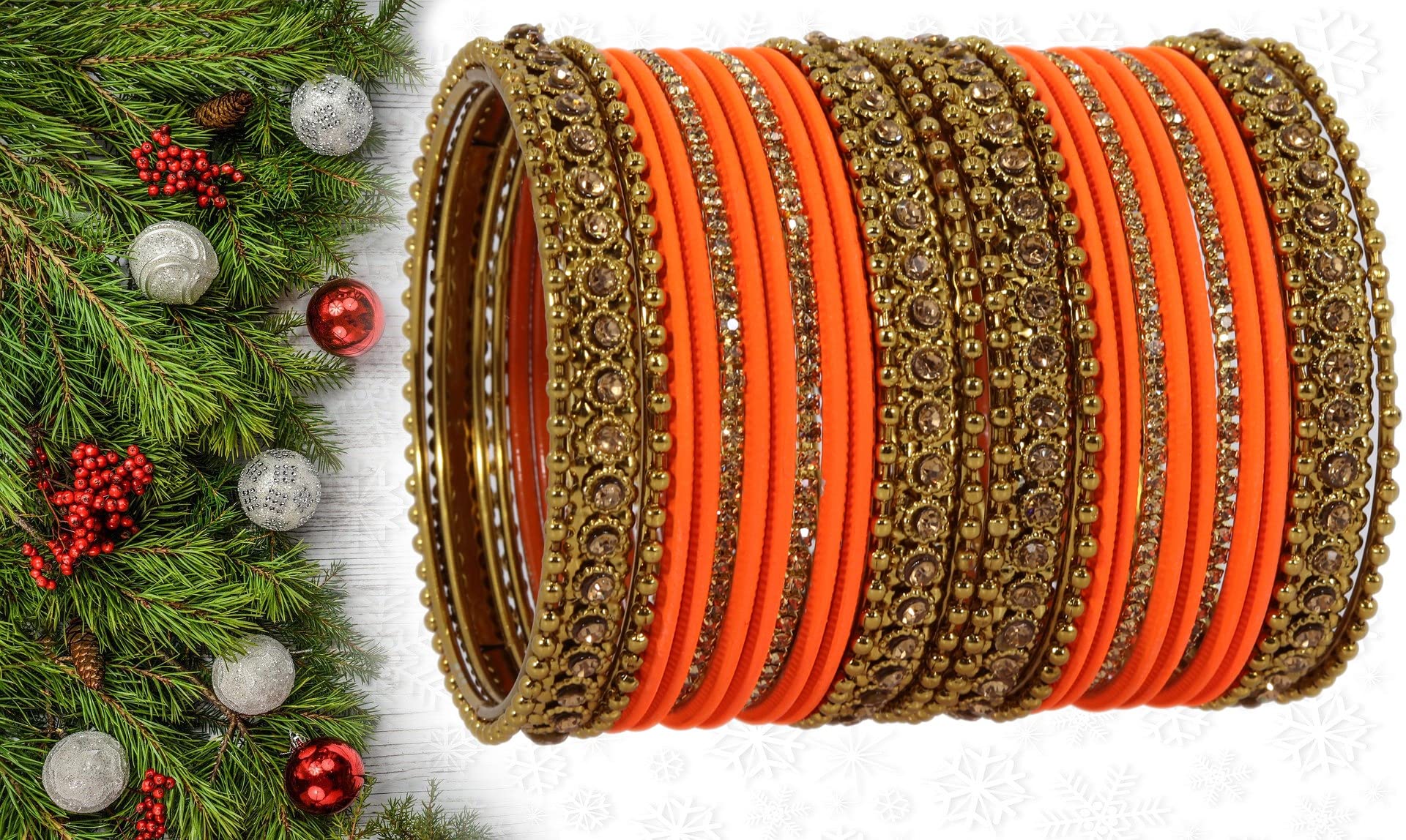 T4 Jewels Metal With Zircon Gemstone Studded Glossy Finished Traditional Bangle set T4 Jewels