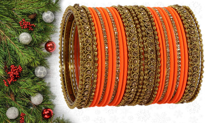 T4 Jewels Metal With Zircon Gemstone Studded Glossy Finished Traditional Bangle set T4 Jewels