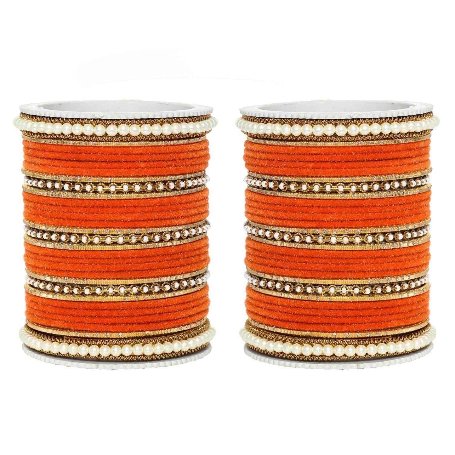 T4 Jewels Glossy Finish Beads Studded Latest Fashion Jewellery Stylish Bangles Set - 104NO
