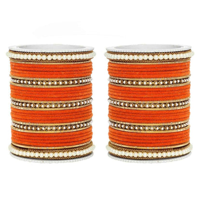 T4 Jewels Glossy Finish Beads Studded Latest Fashion Jewellery Stylish Bangles Set - 104NO
