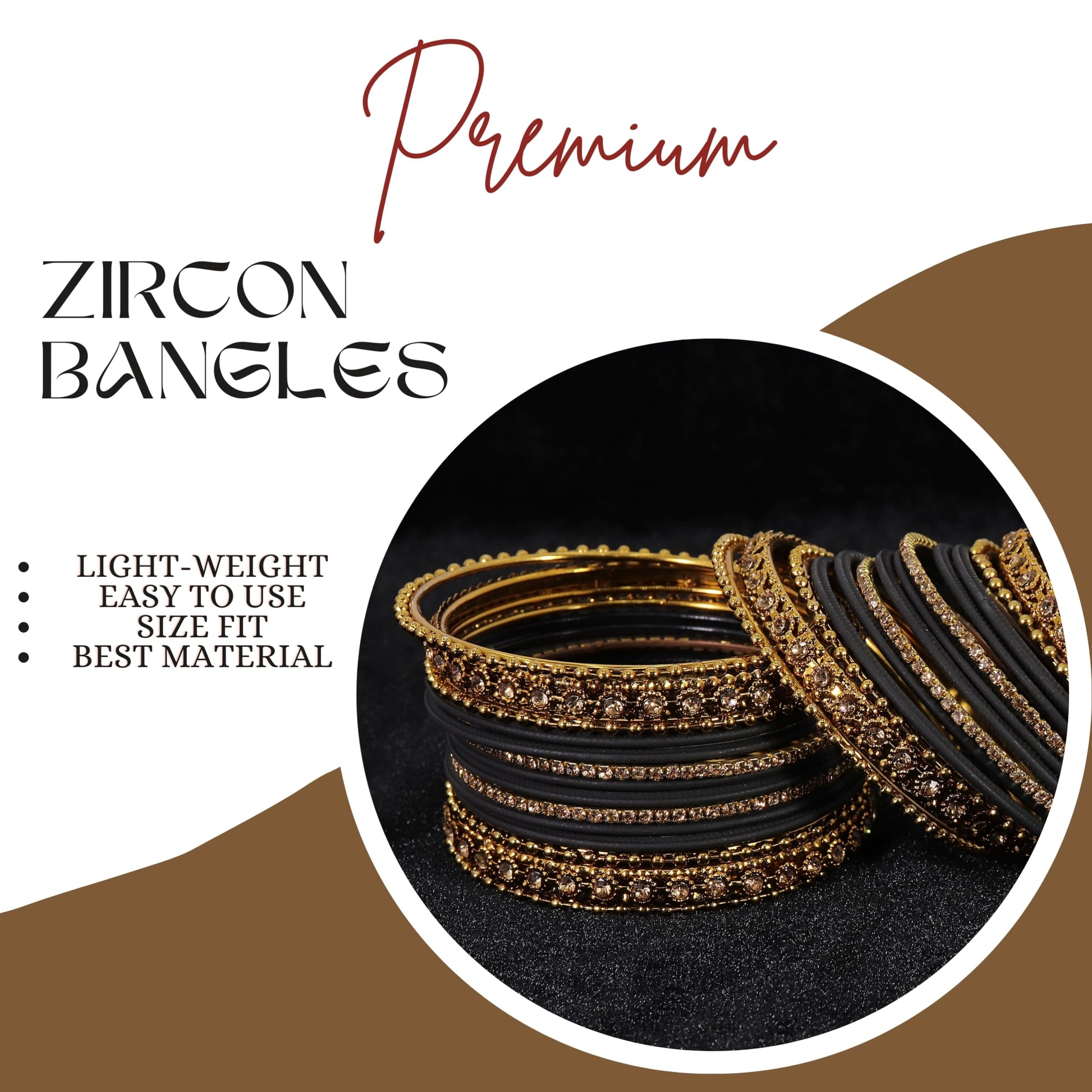 T4 Jewels Metal With Zircon Gemstone Studded Glossy Finished Traditional Bangle set T4 Jewels
