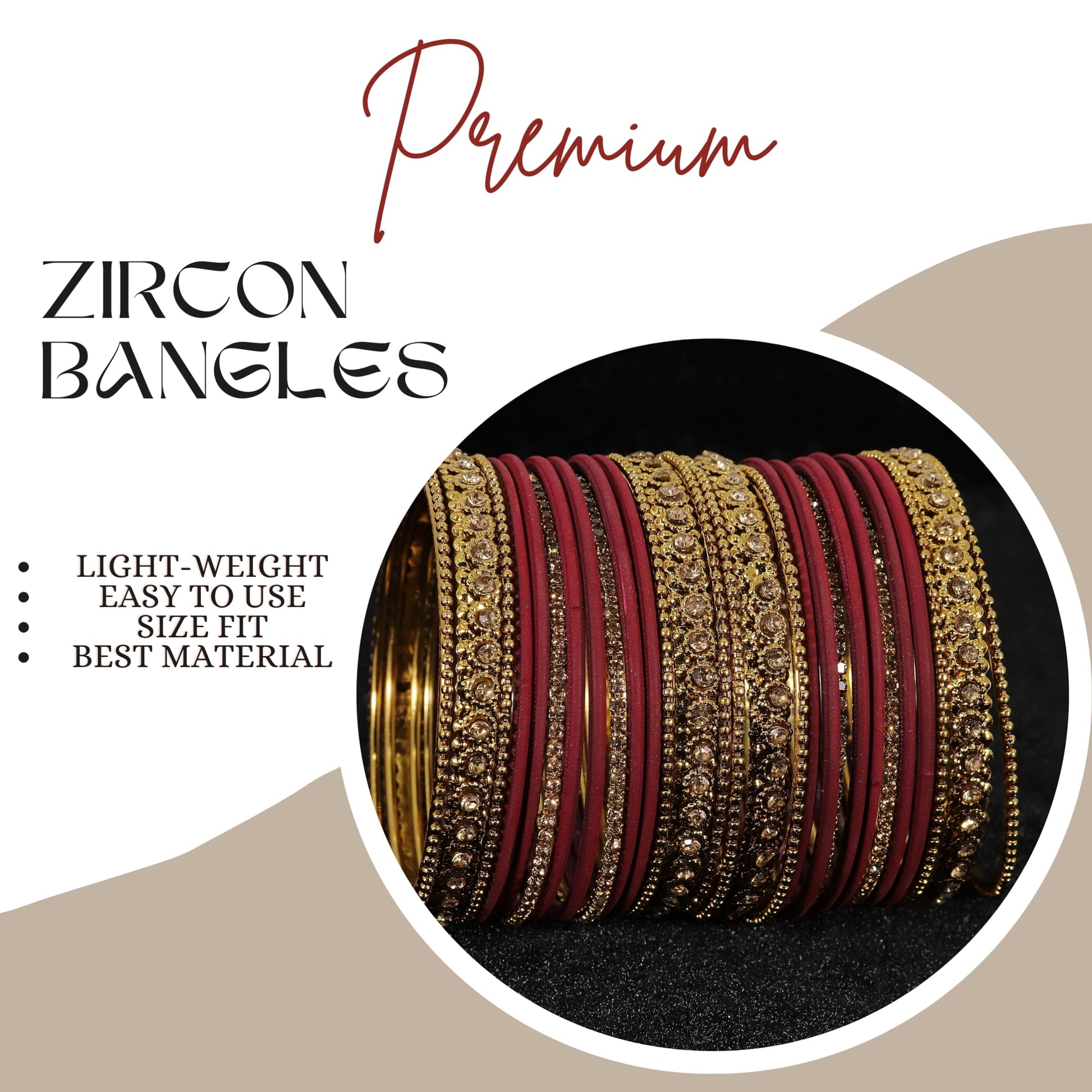 T4 Jewels Metal With Zircon Gemstone Studded Glossy Finished Traditional Bangle set T4 Jewels