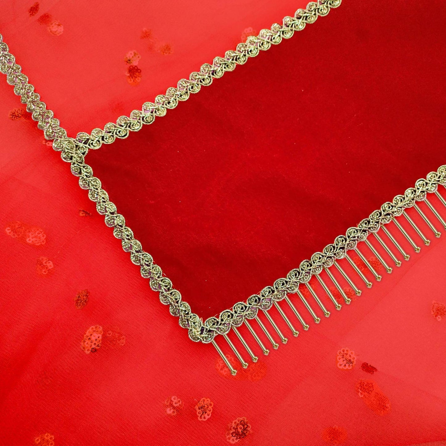 T4 Jewels Indian Women Designer Embroidered Net Dupatta for Bridal Name Entry Dupatta | Dulhan Chunari | Traditional Outfits - 2.25Meter (Pack of 1) (Dupatta only) T4 Jewels