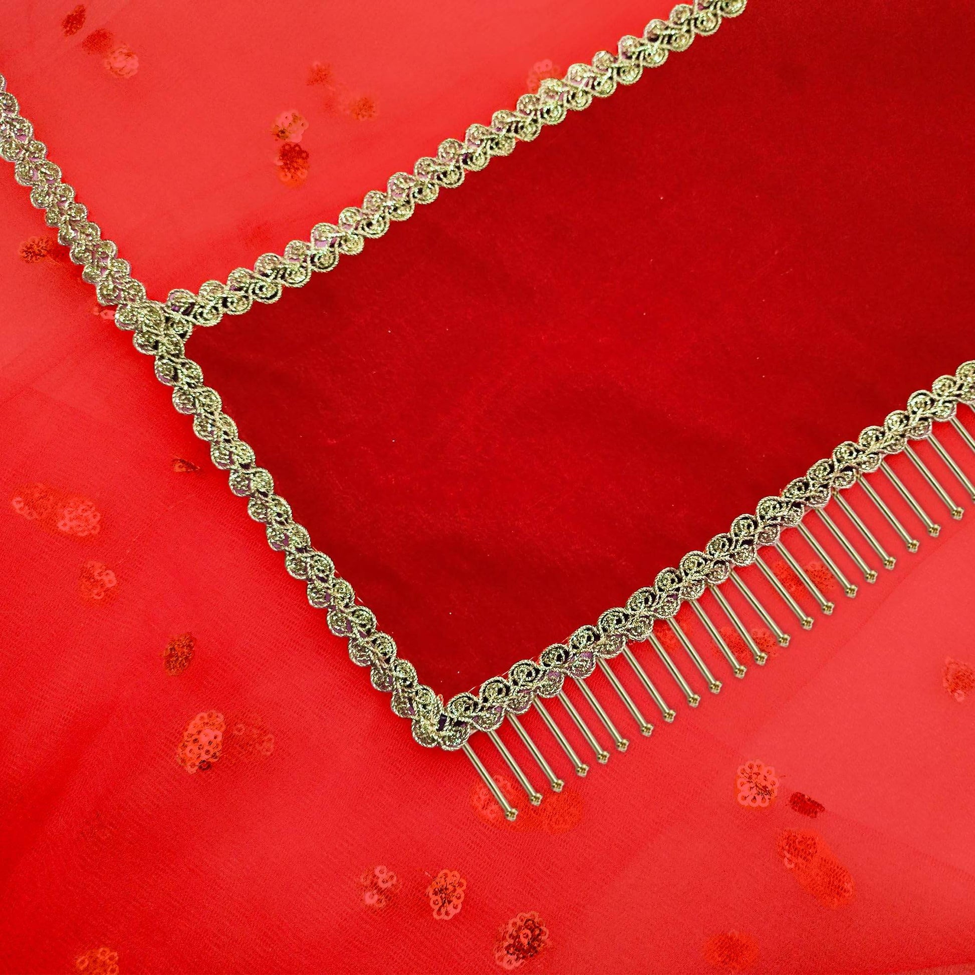 T4 Jewels Indian Women Designer Embroidered Net Dupatta for Bridal Name Entry Dupatta | Dulhan Chunari | Traditional Outfits - 2.25Meter (Pack of 1) (Dupatta only) T4 Jewels