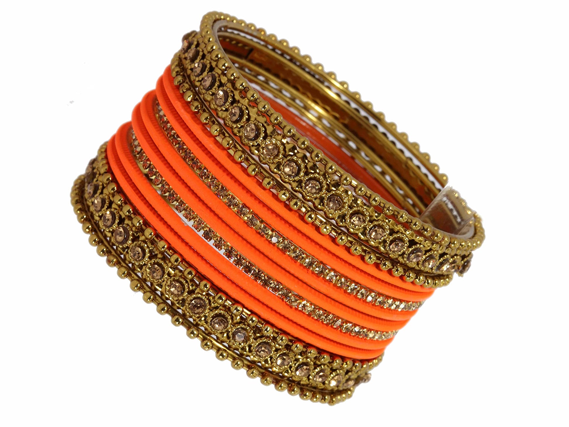 T4 Jewels Metal With Zircon Gemstone Studded Glossy Finished Traditional Bangle set T4 Jewels