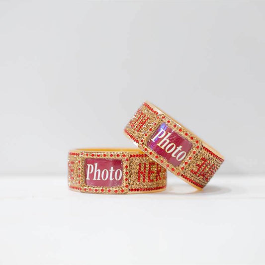 Custom Couple Name and Photo Bangle 2.11 T4 Jewels