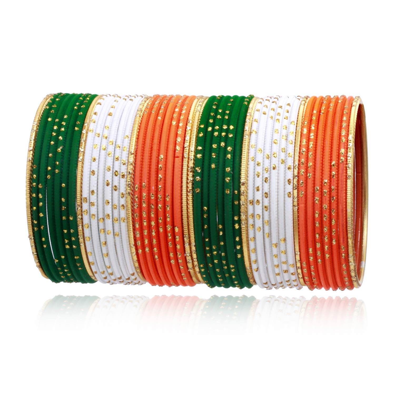 T4 Jewels Tricolor Bangles With Golden Shiny Bangles T4 Jewels