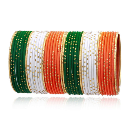 T4 Jewels Tricolor Bangles With Golden Shiny Bangles T4 Jewels