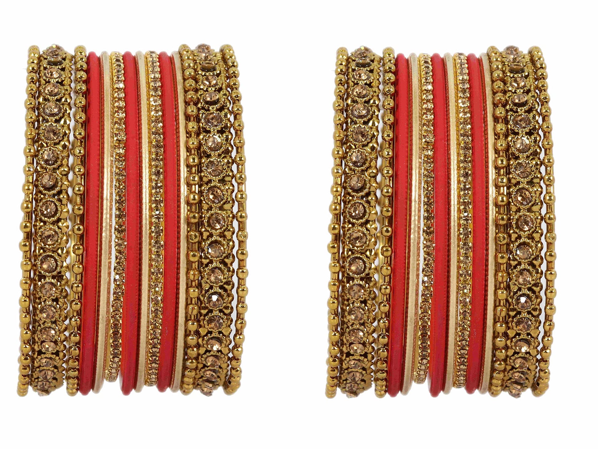 T4 Jewels Metal With Zircon Gemstone Studded Glossy Finished Traditional Bangle set T4 Jewels