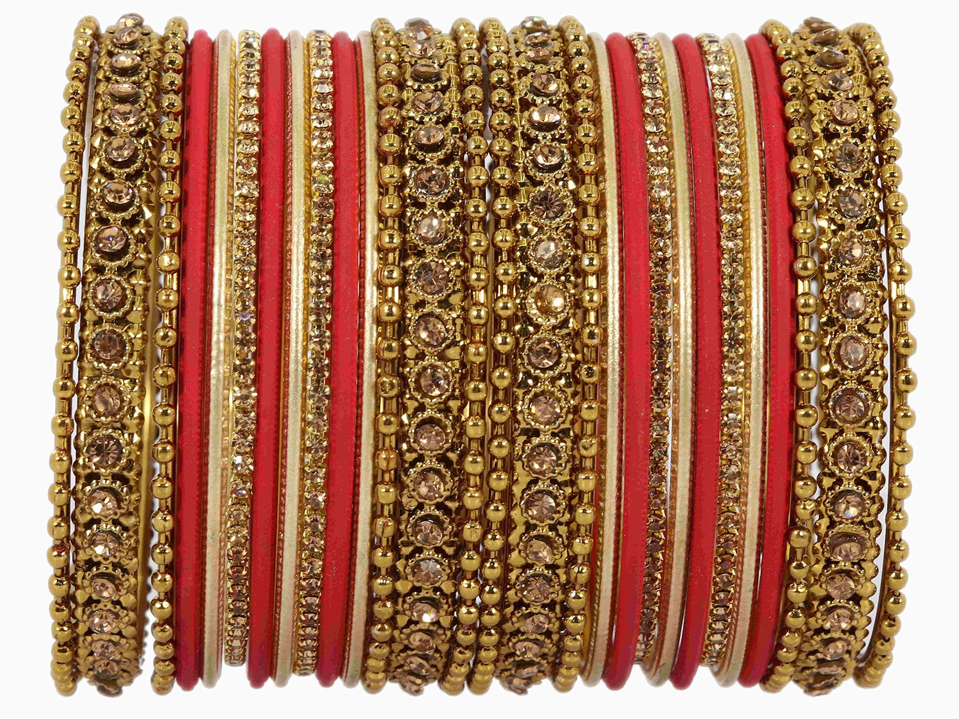 T4 Jewels Metal With Zircon Gemstone Studded Glossy Finished Traditional Bangle set T4 Jewels