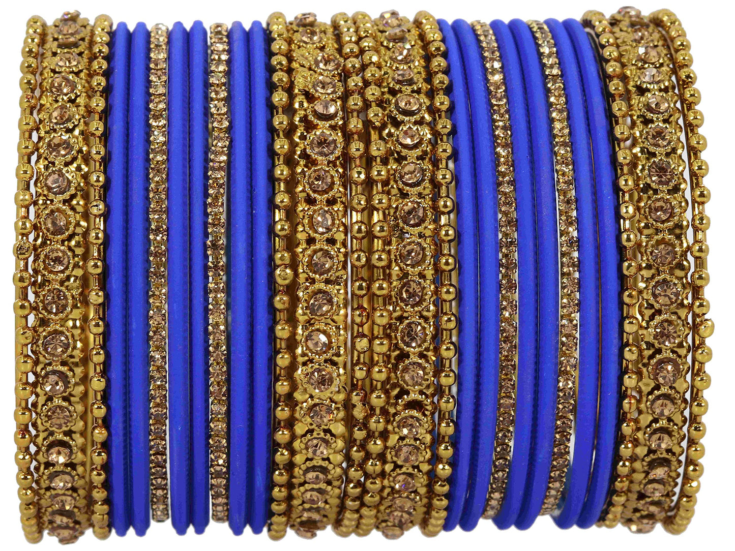 T4 Jewels Metal With Zircon Gemstone Studded Glossy Finished Traditional Bangle set T4 Jewels