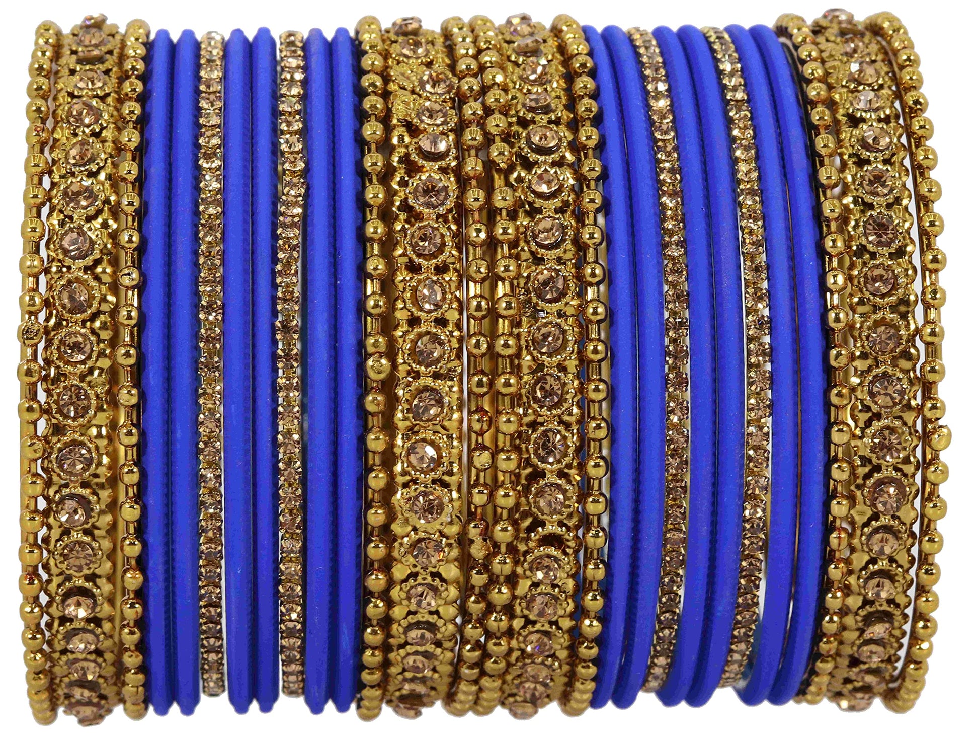 T4 Jewels Metal With Zircon Gemstone Studded Glossy Finished Traditional Bangle set T4 Jewels