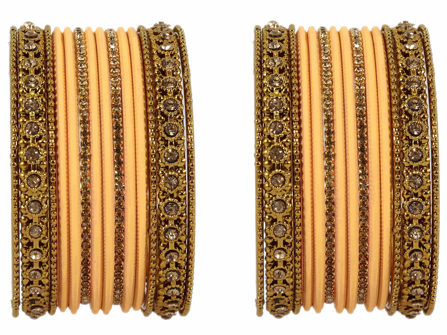 T4 Jewels Metal With Zircon Gemstone Studded Glossy Finished Traditional Bangle set T4 Jewels