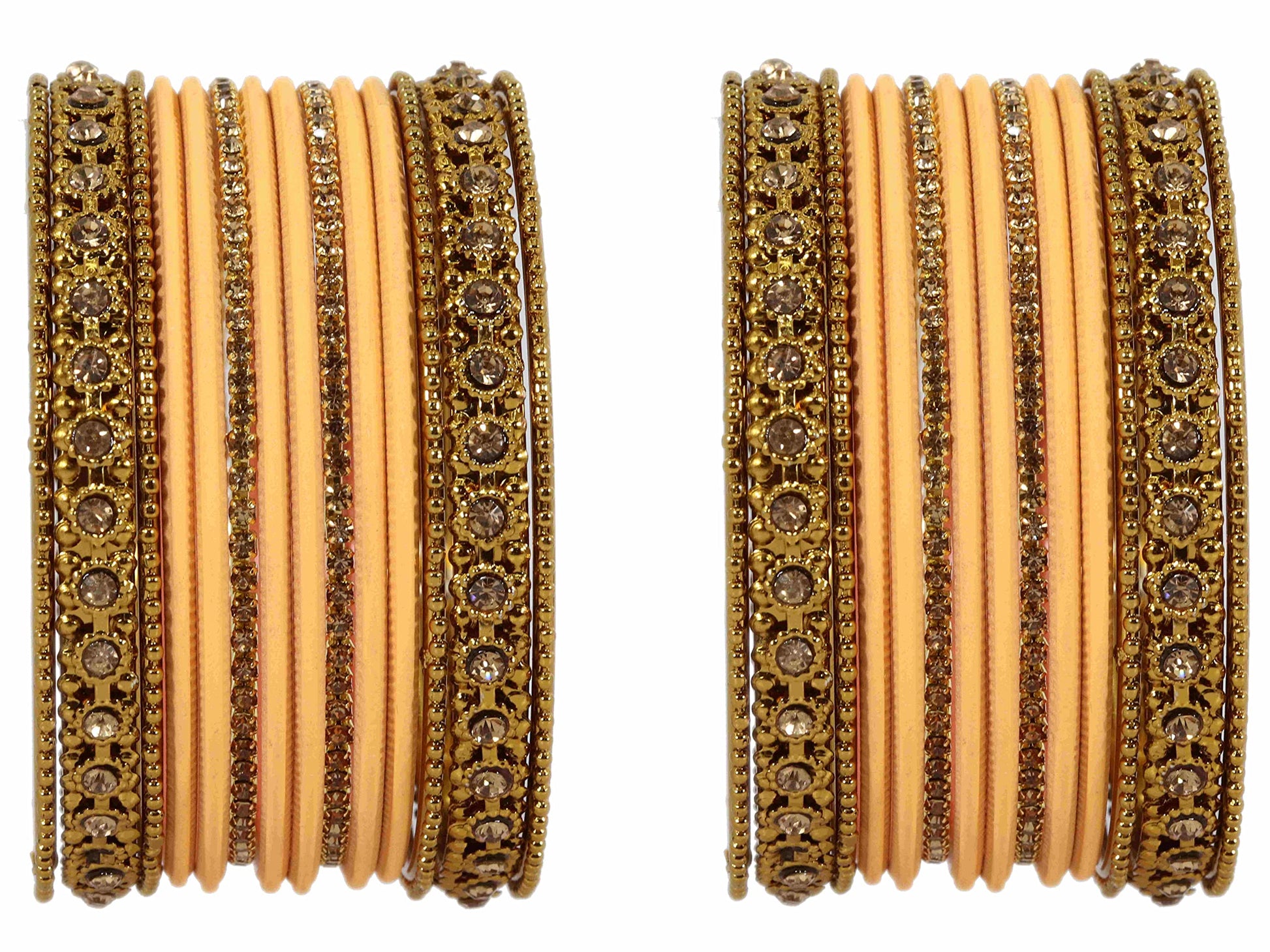 T4 Jewels Metal With Zircon Gemstone Studded Glossy Finished Traditional Bangle set T4 Jewels