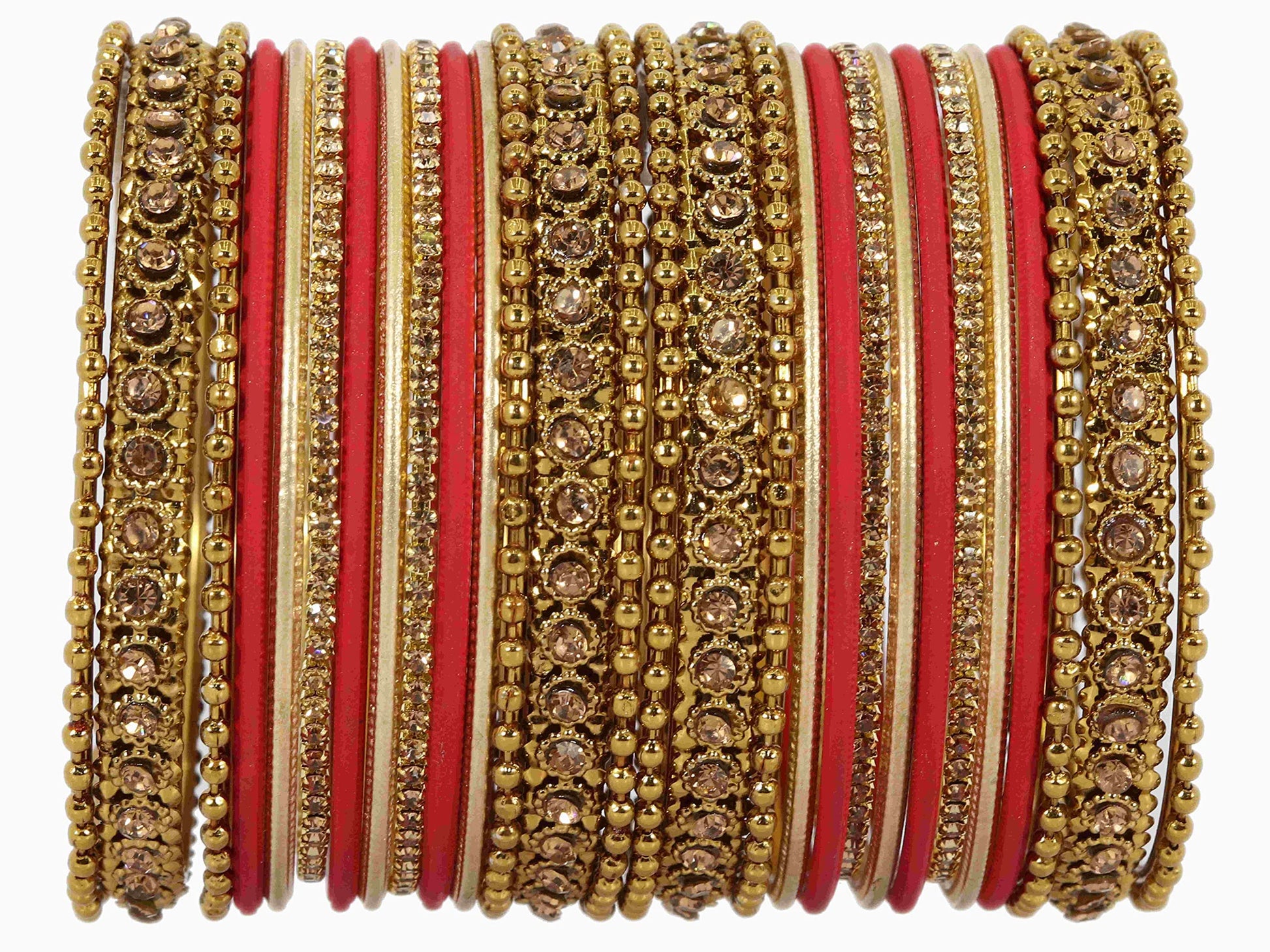 T4 Jewels Metal With Zircon Gemstone Studded Glossy Finished Traditional Bangle set T4 Jewels