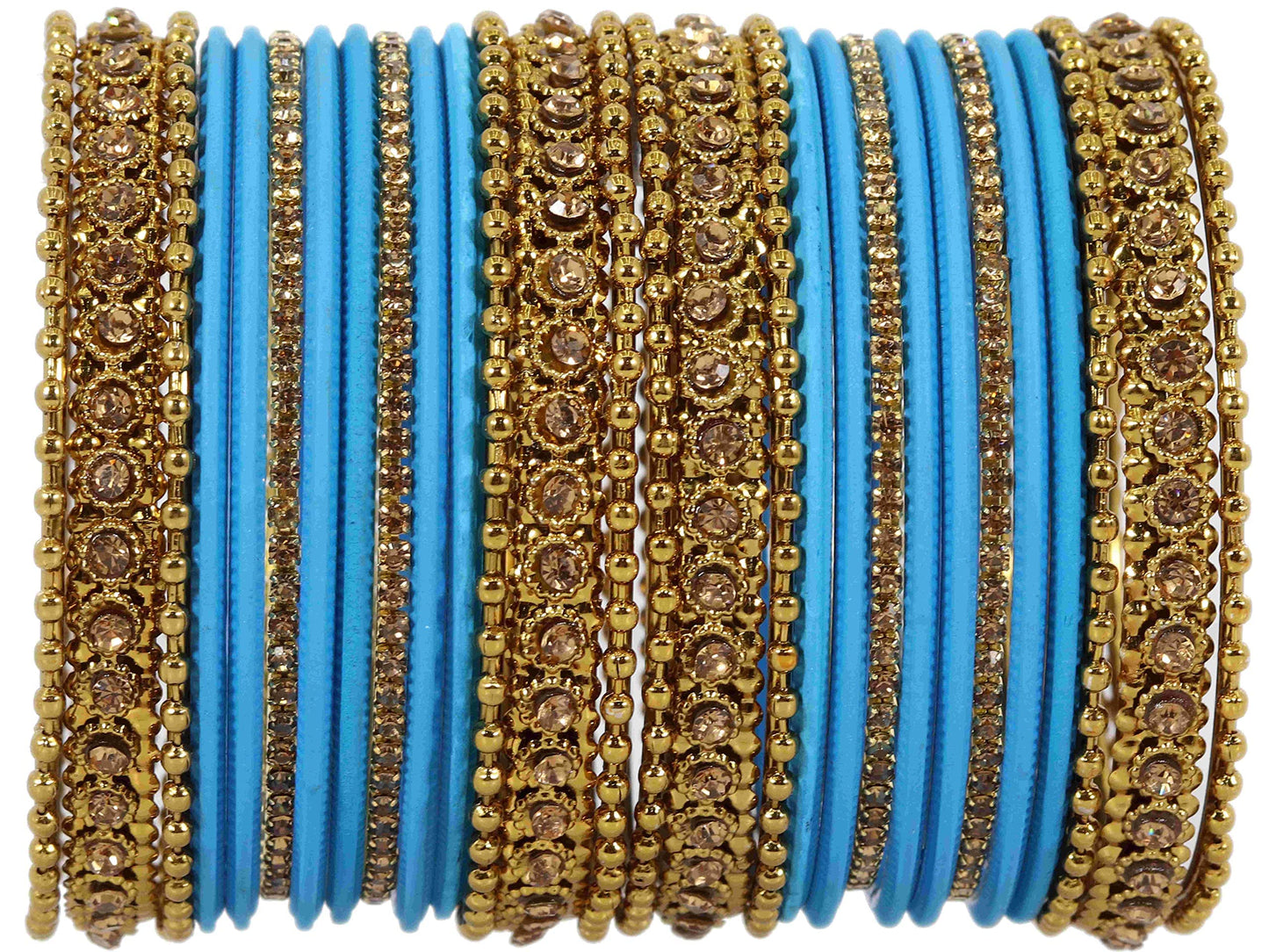 T4 Jewels Metal With Zircon Gemstone Studded Glossy Finished Traditional Bangle set T4 Jewels