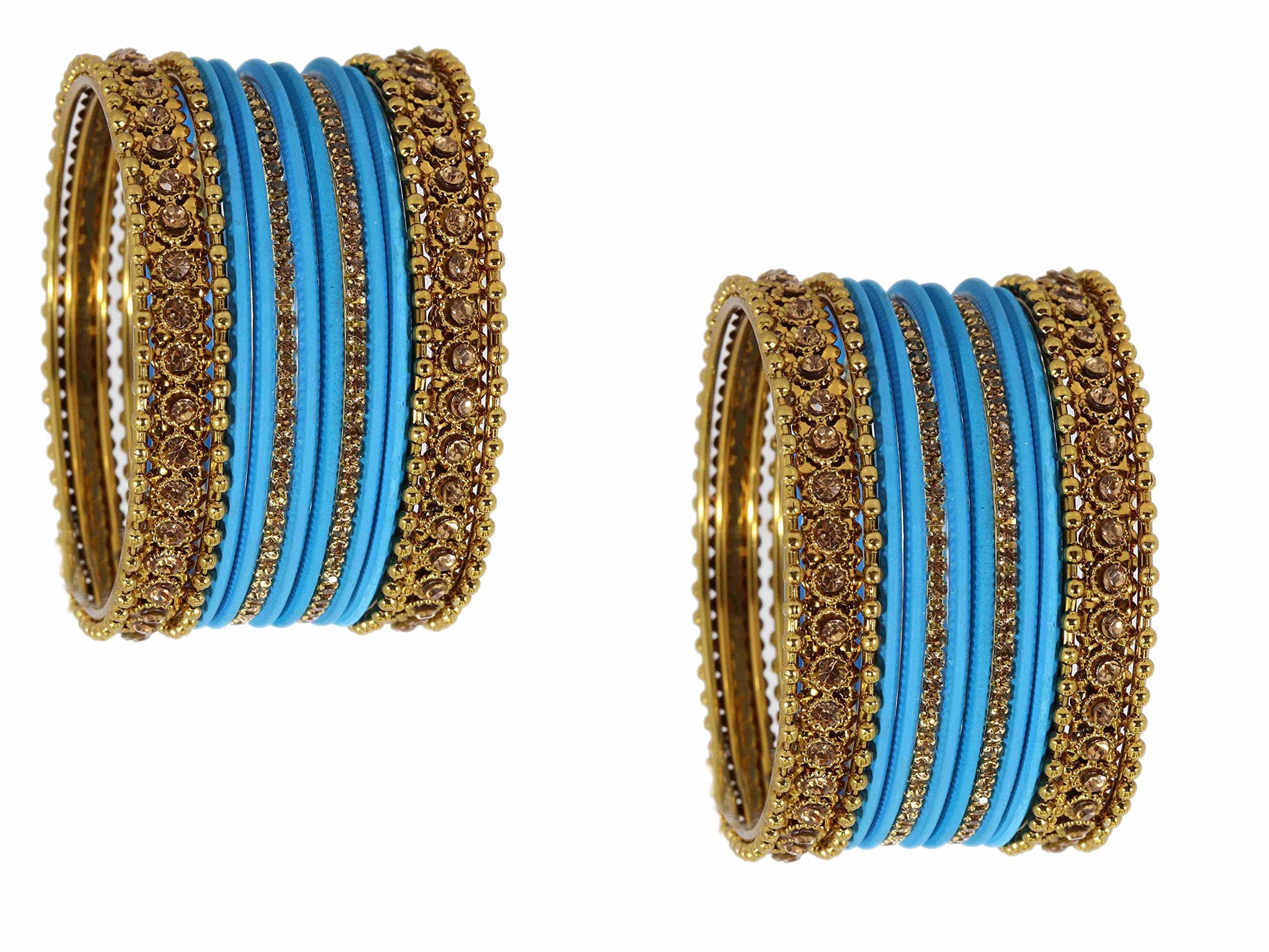 T4 Jewels Metal With Zircon Gemstone Studded Glossy Finished Traditional Bangle set T4 Jewels