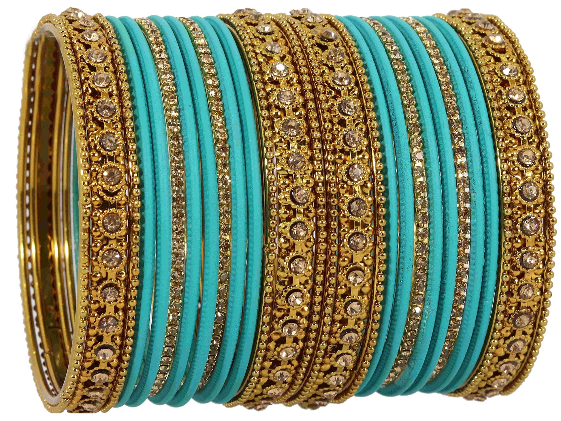 T4 Jewels Metal With Zircon Gemstone Studded Glossy Finished Traditional Bangle set Radiumm T4 Jewels