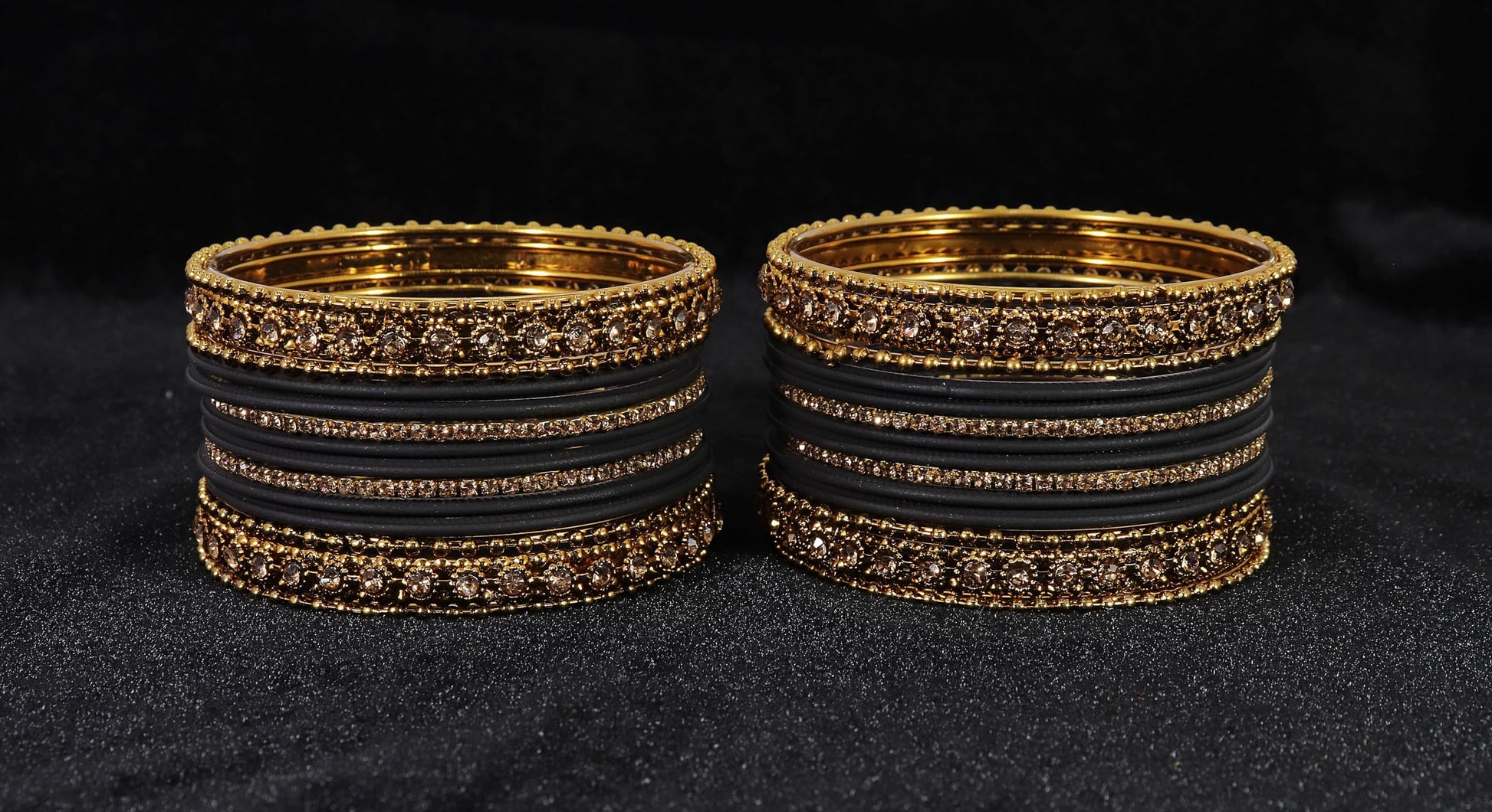 T4 Jewels Metal With Zircon Gemstone Studded Glossy Finished Traditional Bangle set T4 Jewels