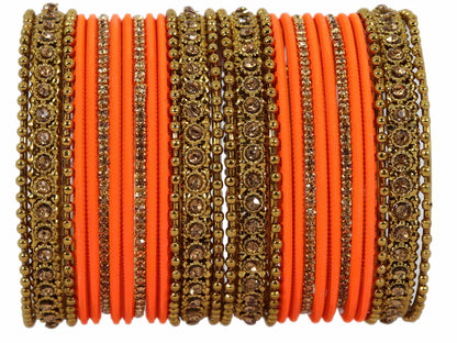T4 Jewels Metal With Zircon Gemstone Studded Glossy Finished Traditional Bangle set T4 Jewels
