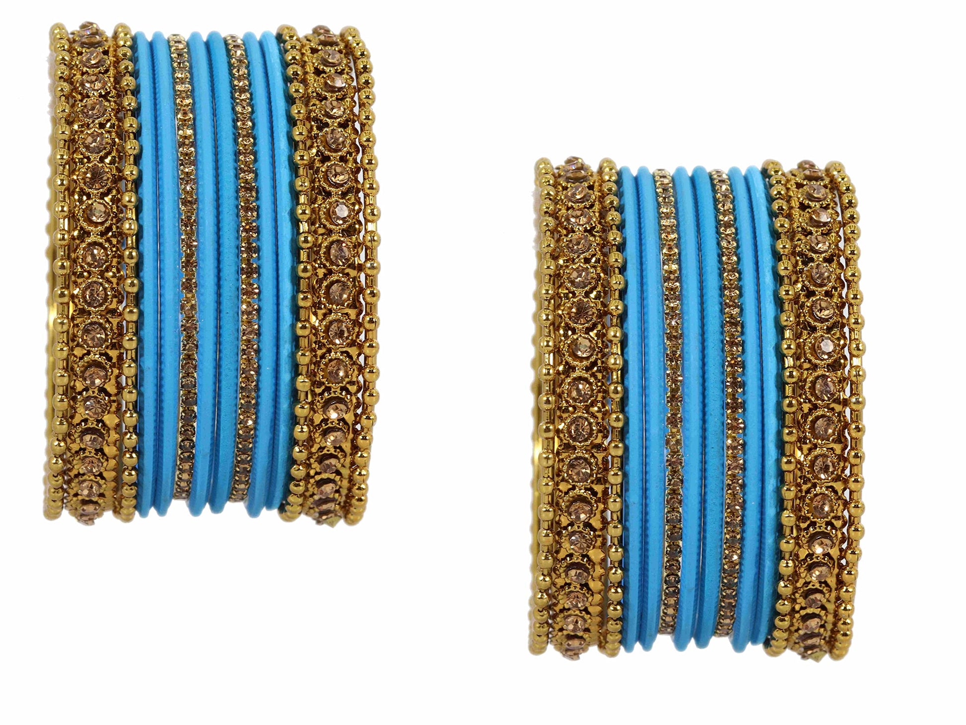 T4 Jewels Metal With Zircon Gemstone Studded Glossy Finished Traditional Bangle set T4 Jewels